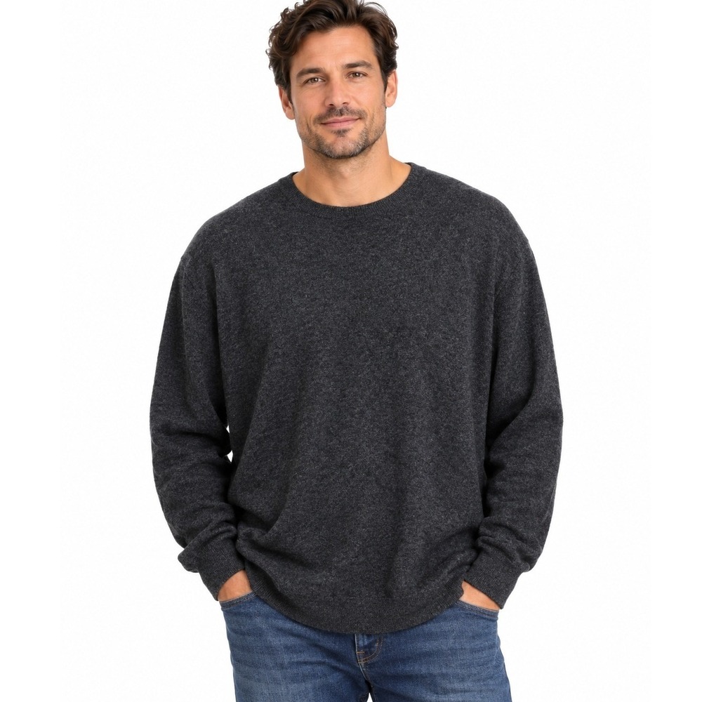 Quince Mongolian Cashmere Crewneck Sweater Charcoal Gray Mens | Size XXL
